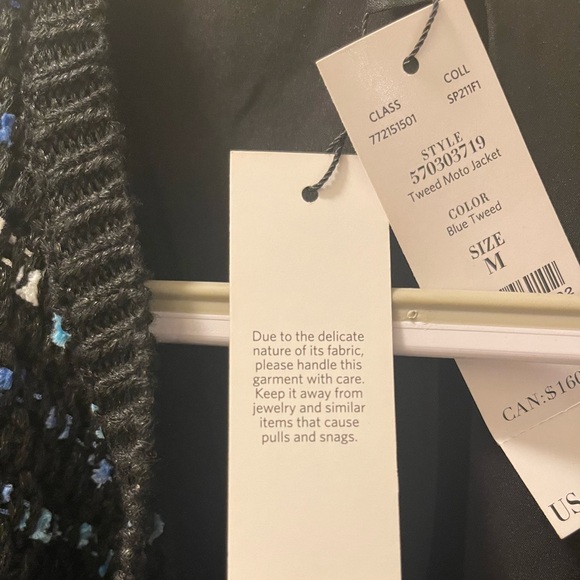 White House Black Market Short Tweed Jacket with Looped Fringe Trim - Picture 5 of 8